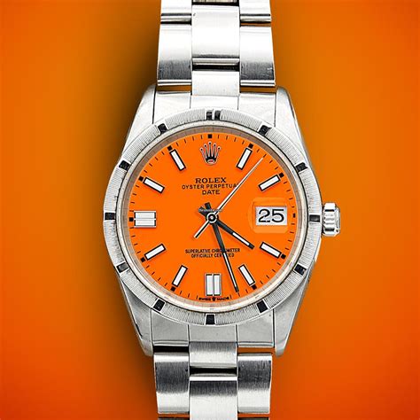 rolex with orange dial|rolex oyster perpetual dial.